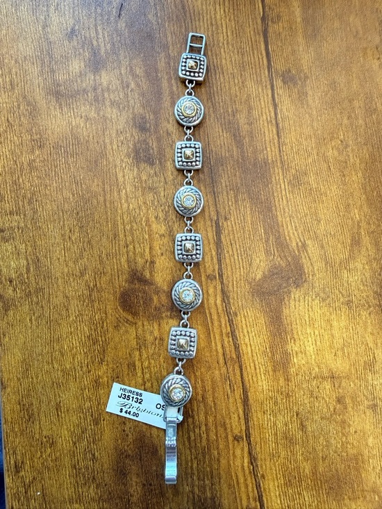 Brighton Jewelry - Brighton Heiress Two-Tone Medallion Link Bracelet - Silver and Gold